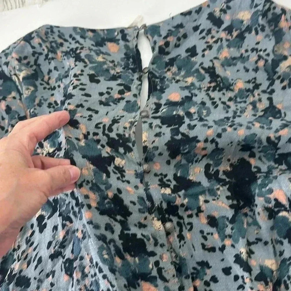 NWT Free People All the Right Ruffles Romper Medium (Rain Blue Combo) - Picture 8 of 8